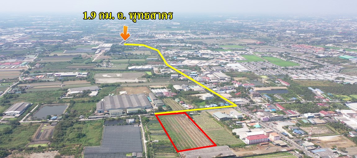 ที่อนาคตดี 10 ไร่ ในราคาโปรโมชั่น ใกล้แนวขยายเส้นกัลปพฤกษ์ ติด ถ.เลียบคลองหมื่นปรารมย์ ใกล้สายสี่ตัดใกม่-บางบอน 5 ขายที่ดินสมุทรสาคร  KK2174S