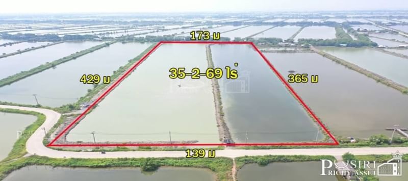 ที่ราคาพิเศษ สร้างโรงงานได้ใกล้พระราม 2 บางขุนเทียน 35.5 ไร่ ขอใบ รง.4 ได้ เทรลเลอร์เข้าสะดวก เส้นบางขุนเทียน  พันท้าย KK5374S