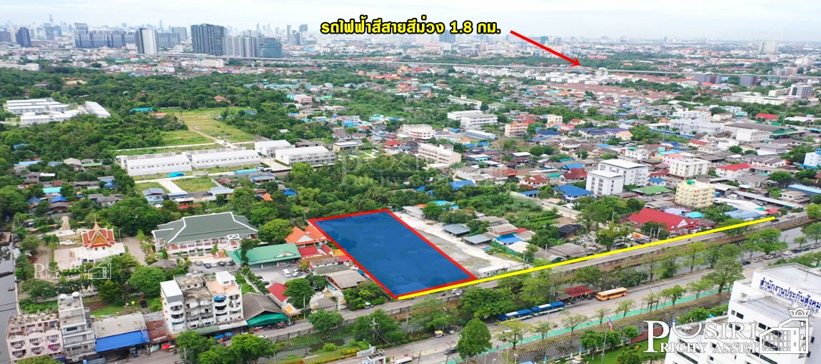 ที่ถมแล้ว 3 ไร่ ใกล้รถไฟฟ้าสายสีม่วง เพียง 1.8 กม. กลางใจเมืองนนทบุรี  KK3647S