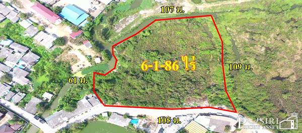 ที่สวยสร้างโรงงาน 6.5ไร่ หน้ากว้างอังกาล 10 ม. พร้อมการระบายน้ำลงคลองด้านหลังได้ทันที สาธารณูปโภคครบสะดวก บนถนนสมุทรสาคร-โคกขาม(ถนนกิจมณี) - KK3967S