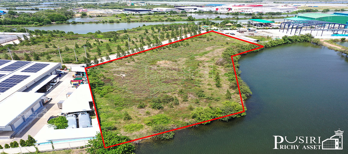 โดดเด่นที่สุด ที่เกือบ 5 ไร่ หน้ากว้าง 148 ม. ถมพร้อมสร้างโรงงาน น้ำไฟครบ เทรลเลอร์ลุยสบาย โซนพันท้าย - พระราม 2 KK5099S