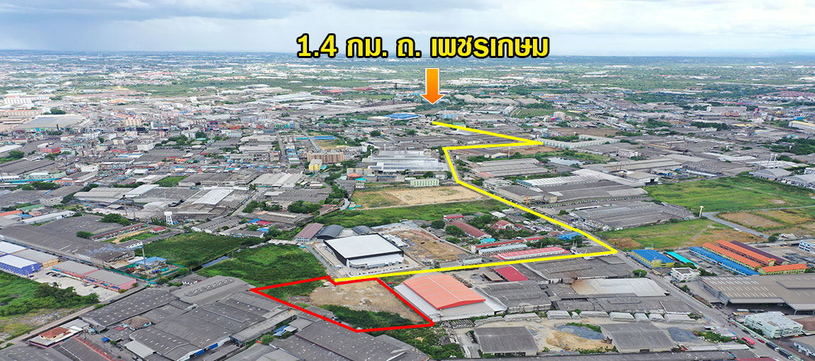 ที่ม่วง 3 ไร่เศษ ถมแล้ว 60% อ้อมใหญ่ สะดวกสบาย ใกล้ ถ.เพชรเกษม 1.4 กม. แวดล้อมด้วยโรงงาน KK5111S