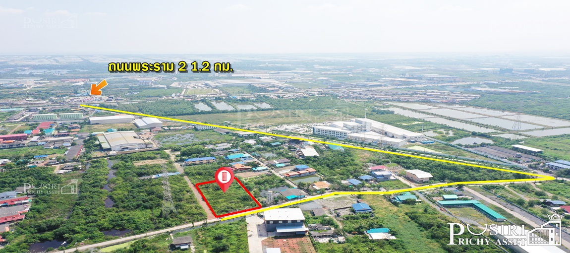 ที่สวยสีม่วงแท้ 2 ไร่เศษ ใกล้พระราม 2 ถนน 2 ด้าน ราคาที่ดีที่สุด KK4679S