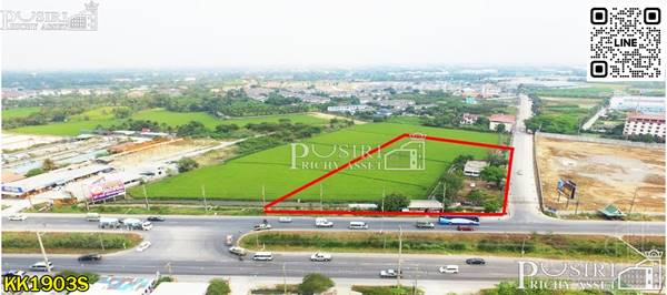 ขายที่ 7 ไร่ สะดุดตา ติด ถ.สาย 5 เหมาะทำได้ทั้งปั้ม ธุรกิจ และ สร้างตึก ในราคาพิเศษ ใกล้ฝั่งบรมฯ KK1903S