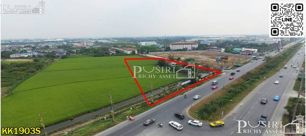 ขายที่ 7 ไร่ สะดุดตา ติด ถ.สาย 5 เหมาะทำได้ทั้งปั้ม ธุรกิจ และ สร้างตึก ในราคาพิเศษ ใกล้ฝั่งบรมฯ KK1903S