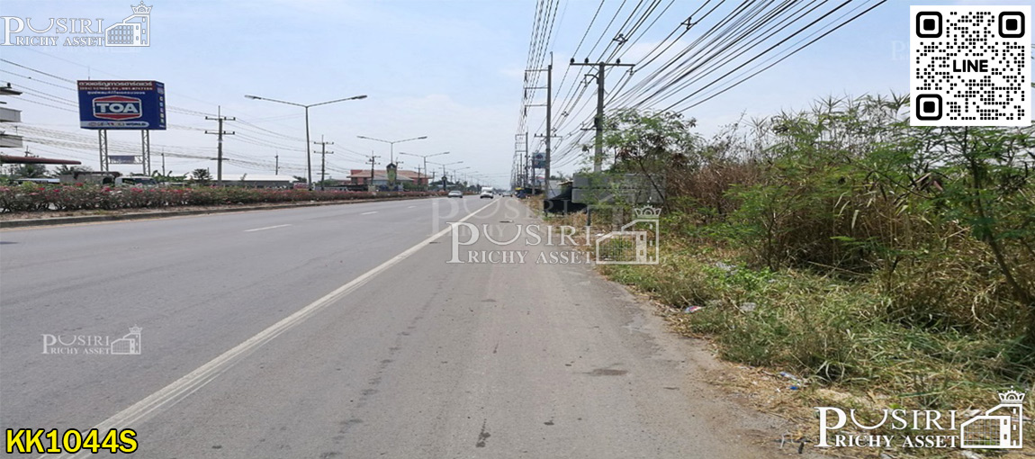 ที่สร้างโกดัง 38 ไร่เศษ หน้ากว้าง 200 ม. ติดถนนที่รถเทรลเลอร์เข้าออกสบาย ใกล้ถนนบ้านแพ้ว พระราม 2 คุ้มค่ากว่าที่อื่น 17%  KK1044S