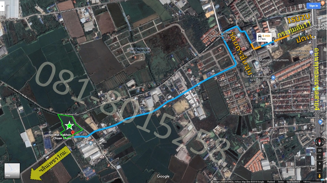 ที่ดินพุทธมณฑลสาย4 กระทุ่มล้ม11 ซอยวัดนครชื่นชุ่ม13ไร่