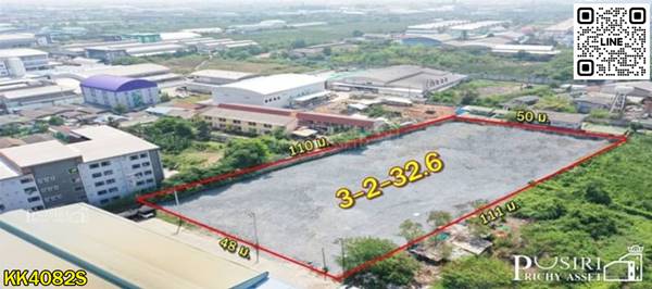 ที่สวย 3.5 ไร่ พื้นที่สีม่วง สร้างโรงงานได้ ถมพร้อมใช้ พร้อมรั้ว 50% เทรลเลอร์สบาย ใกล้ ถ.เอกชัย และ พระราม 2 เพียง 1 กม.