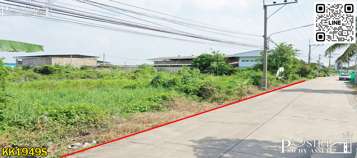 ที่สร้างโรงงาน 66 ไร่ สีม่วง สมุทรสาคร พื้นที่กว้างด้านใน เทรลเลอร์สะดวก ระบายก็สะดวก KK1949S