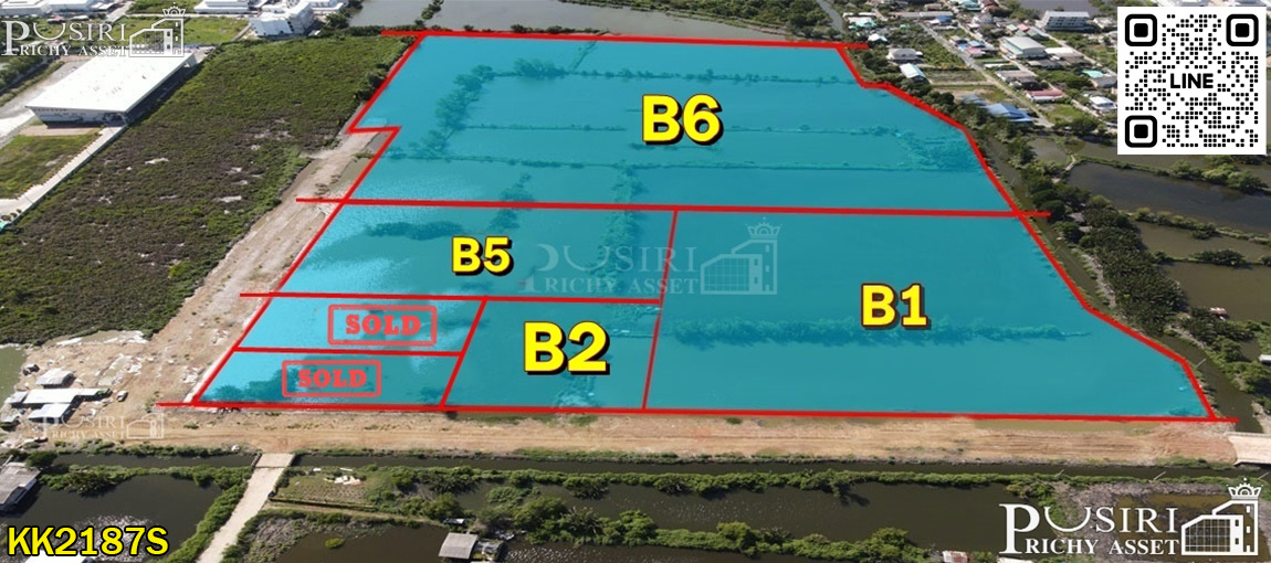 4 แปลงสุดท้าย ที่สวยสีม่วง ขายพร้อมถมแล้ว 9-100 ไร่สร้างโรงงานใหม่ของคุณให้เด่นสง่า พร้อมเอกสารับรอง  ถ.ประชาอุทิศ –วัดคู่สร้าง  KK2187S