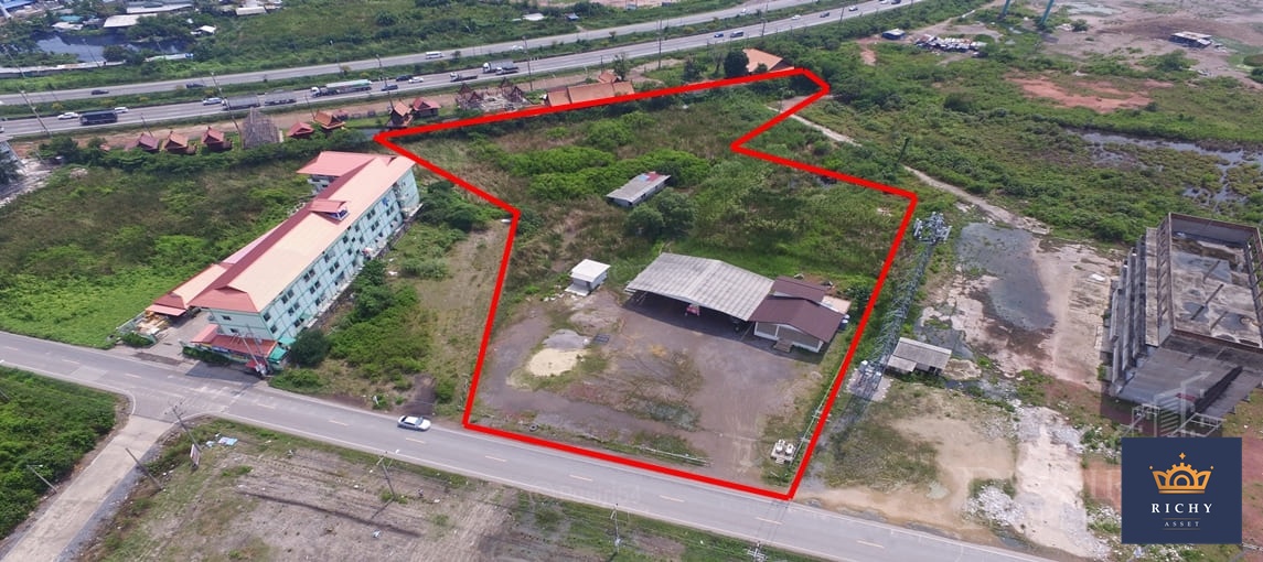 ขายที่ 7ไร่เศษ ถมเต็มพร้อมใช้ แถมบ้านพักอาศัย 480 ตร.ม. ใกล้พระราม2 เพียง 350 ม. ใน ราคาลดพิเศษ - KK3211S