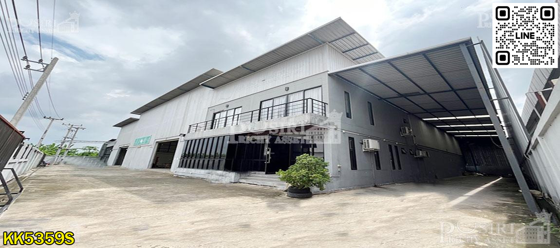 โรงงาน 1.5 ไร่ ที่มีพื้นใช้สอยมากที่สุด 1,838 ตร.ม. ใกล้ ถ. เศรษฐกิจ เงียบสงบท้ายซอยเเวดล้อมโรงงาน เทรลเลอร์เข้าสะดวก พร้อมบ้านพักคนงาน 10 ห้อง KK5359S