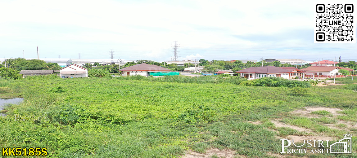 ที่สวย 1 ไร่เศษ ราคาพิเศษ สำหรับสร้างโรงงานได้หลายประเภทบนพื้นที่สีชมพู ถมพร้อมสร้างใกล้ ถ. เศรษฐกิจเพียง 1.5 กม.  kk5185s
