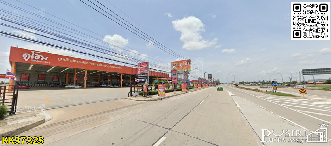 ที่ถมแล้วให้เช่า เกือบ 3 ไร่ ทำเลสวย เด่นติดถนน ใช้งานได้หลากหลาย ใกล้ถนนบางบัวทอง-สุพรรณ 1.8 กม.  KK3732S