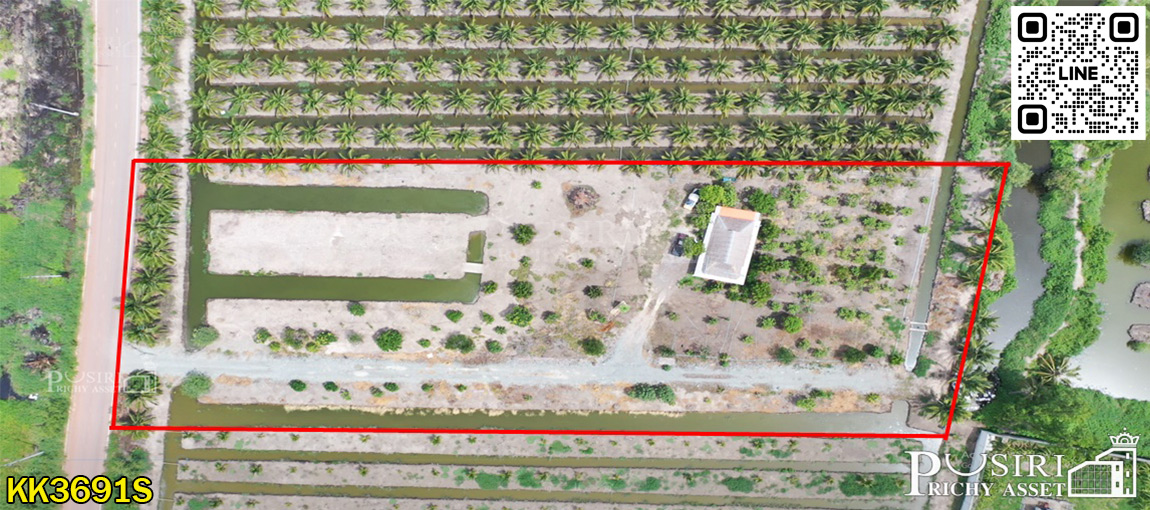 ที่ 5 ไร่ สร้างโรงงานใหญ่ได้ถึง 5,000 ตร.ม.อย่างลงตัว พร้อมระบายน้ำลงคลองด้านหลังได้ทันที ใกล้ ถ.พระราม 2 และอีก 2 ถนนหลัก  KK3691S