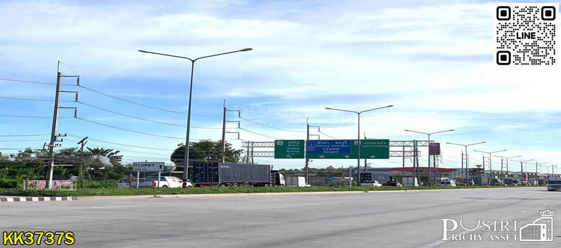 ที่ 6.5 ไร่ ตรงข้ามนิคมอุตสาหกรรมปิ่นทอง1 เด่น ใกล้มอเตอร์เวย์ 7 ถนน 3 ด้าน 