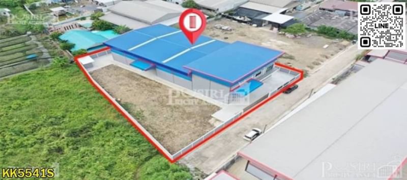 ลด 300,000 บาท เหลือง 13.5 ล้าน !!! กับโรงงานใหม่ 1 ไร่ ย่านท่าเสา พื้นที่ใช้สอย 784 ตร.ม. มาพร้อมออฟฟิศ 2 ชั้น พื้นที่ต่อเติมด้านข้างกว่า 400 ตารางเมตร KK5541S