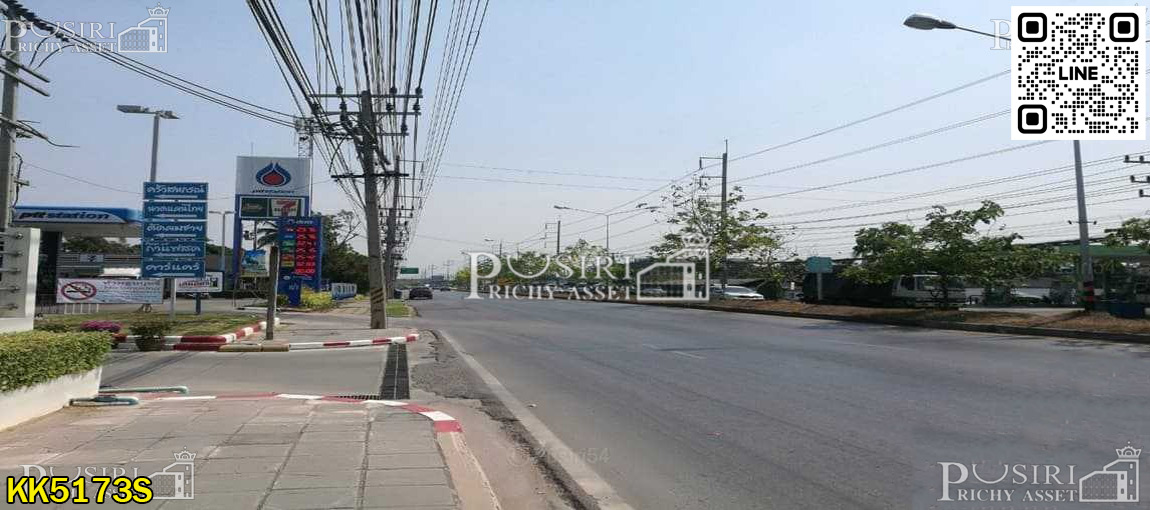ที่สร้างโกดัง 3.5 ไร่ โดดเด่น ลงตัว หน้ากว้าง 68 เมตร ติดถนน 3 ด้าน ซื้อไว้มีแต่ขึ้น ใกล้ถนนสายใยรัก  KK5173S
