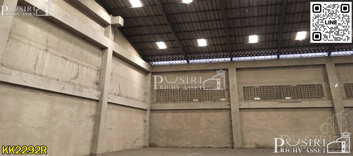คุ้มค่ามาก โกดังให้เช่า พร้อมบ้านพักคนงาน แข็งแรง ติดถนนใหญ่ ถนนกว้าง  โกดังให้เช่าท่ามะกา KK2292R