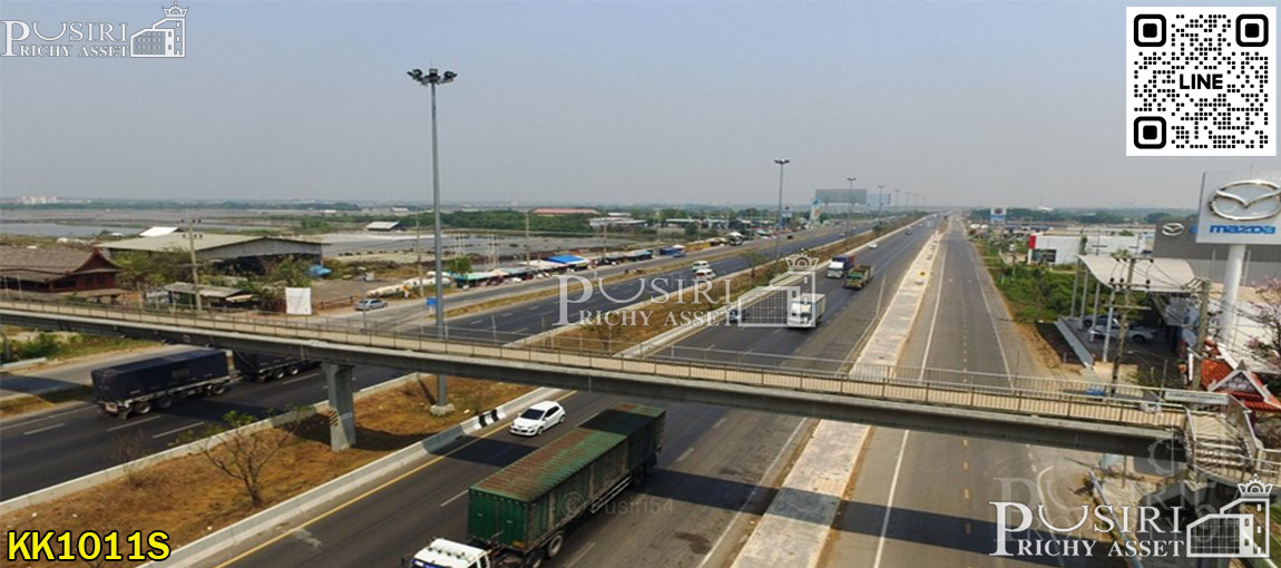 ที่ดิน 121 ไร่ ติดถนนพระราม 2 ขาออก กม.60 หน้ากว้างถึงใจ 155 เมตร ราคาสุดพิเศษเพียง 6,250/ตารางวา ขายที่ดินสมุทรสงคราม  KK1011S