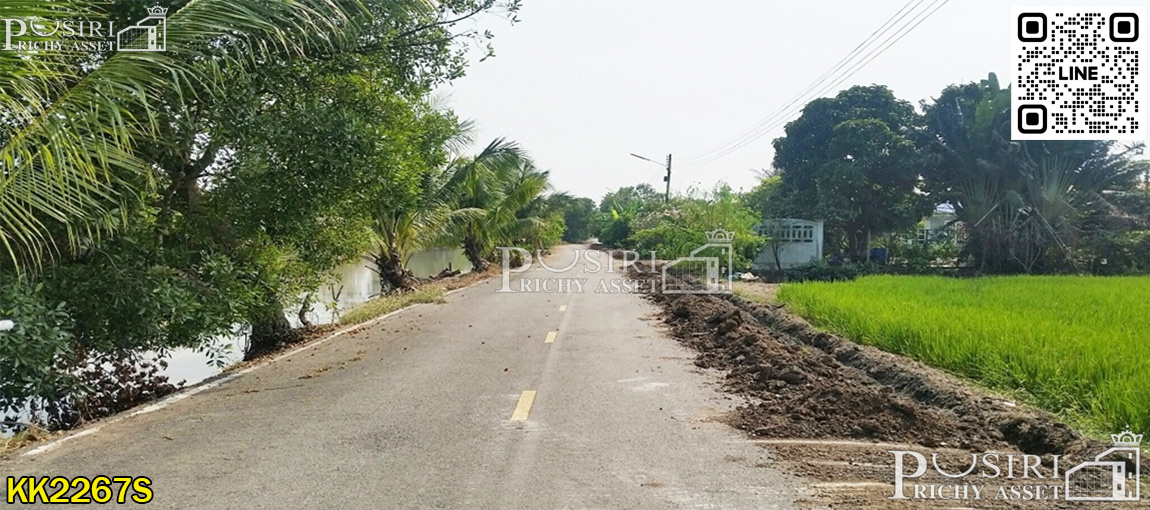 ที่ 14 ไร่เศษ ราคาโปรโมชั่น ติดถนนเลียบคลอง 4  ใกล้โรงเรียนวัดมงคลพุการาม 