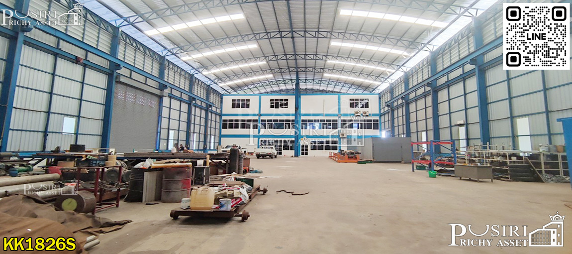 พื้นรับโหลดโหดสุดในย่านนี้ 5 ตัน/ตร.ม. โรงงาน 2 ไร่ 2,016 ตร.ม. มีทั้งขาย/เช่า สูงโปร่งเย็นสบาย พร้อมสำนักงาน 3 ชั้น ถ. สายใยรัก KK1826S