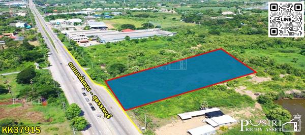 ให้เช่าที่ดิน 4.5 ไร่ เด่นติดถนน ทำเลดี ใช้งานได้หลากหลาย ย่านกำแพงแสน ติดถนนเส้นมาลัยแมน จ.สุพรรณบุรี - KK3791S