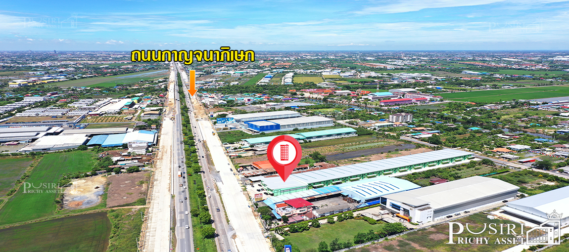 ให้เช่าโกดังใหม่ ติดถนนกาญจนา ราคาถูก ขนาดเริ่ม 411 - 822 ตร.ม. เดินทางสะดวก ขนส่งง่าย kk5092s