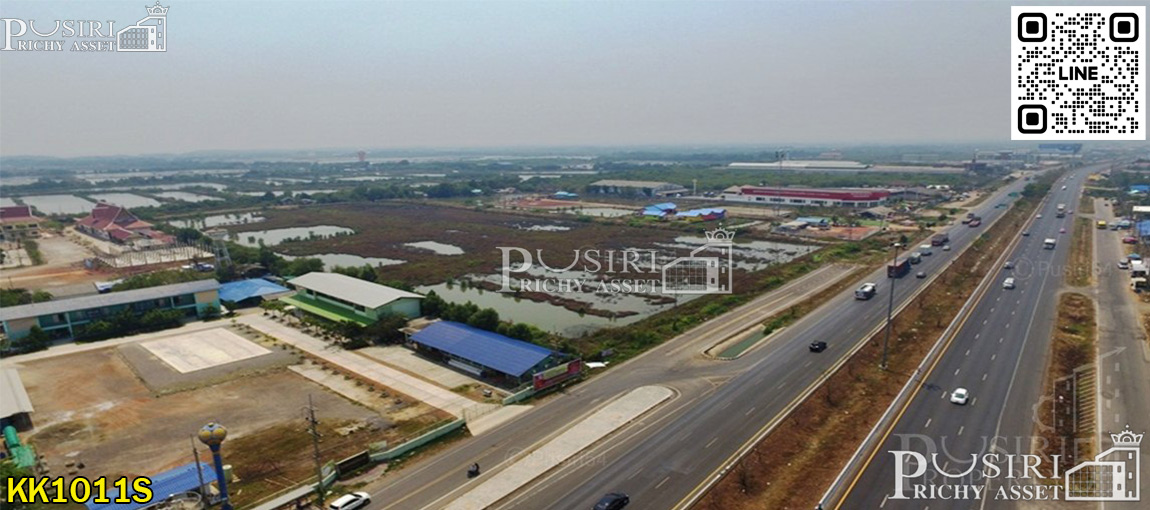 ที่ดิน 121 ไร่ ติดถนนพระราม 2 ขาออก กม.60 หน้ากว้างถึงใจ 155 เมตร ราคาสุดพิเศษเพียง 6,250/วา KK1011S