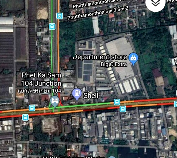 ขายด่วนที่ดินติดถนนพุทธมณฑลสาย3 เนื้อที 733 ตารางวา หรือ เนื้อที่ 1-3-33 ไร่ 