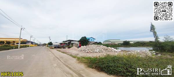 สร้างโรงงานได้หลากหลาย 3,500 ตร.ม. + บนที่สีชมพู 5 ไร่เศษ หน้ากว้างๆ 66 ม. ติดถนนคอนกรีต 10 ม.   เพียง 5 นาที ถนนเอกชัยเเละพระราม 2 KK5100S