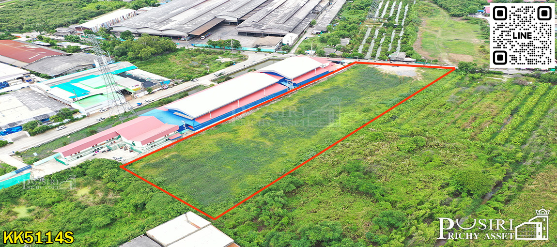 ที่ถมพร้อมใช้ 6 ไร่ สร้างโรงงานใหญ่ได้ทุกประเภท 7,000 ตร.ม. เทรลเลอร์เข้าออกสะดวก ใกล้ ถ . เศรษฐกิจ พุทธสาคร KK5114S
