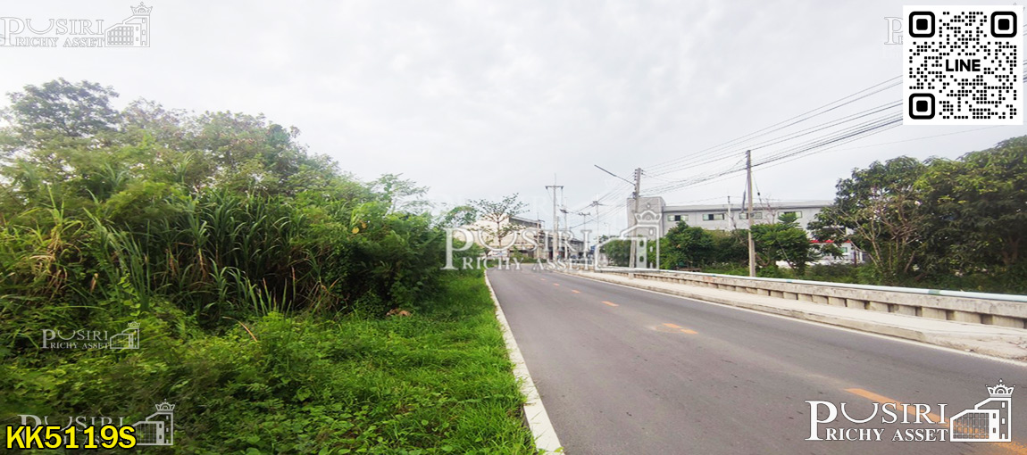 สร้างโรงงานสวย 4 ไร่ หน้ากว้างเด่น 111 ม. เทรลเลอร์เข้าออกสะดวก ติดถนนซอยราษฏร์สามัคคี 5 ใกล้ถนนเศรษฐกิจเพียง 1.1 กม. KK5119S