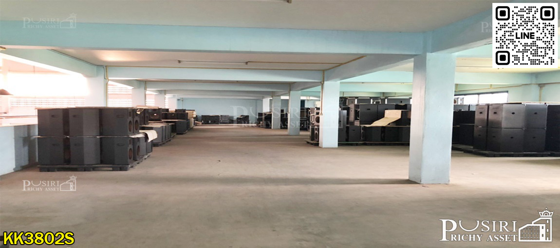 โรงงานพื้นอีพ็อกซี่ใหญ่เกือบ 3 ไร่ พื้นที่ใช้สอย 4,400 ตร.ม. พร้อมออฟฟิศ+ห้องพักคนงาน และพื้นที่ด้านหลังที่สามารถต่อเติมได้ ใกล้คลองสี่วา 500 ม. KK3802S