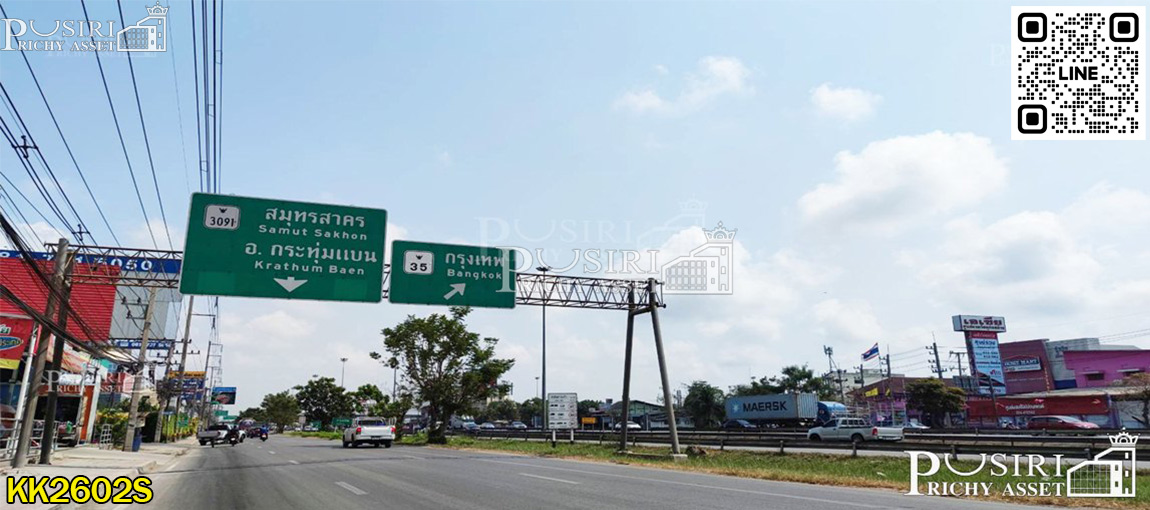 ที่สวยสร้างโรงงานได้ทุกประเภท หน้ากว้าง 202 เมตร ขนาด 28 ไร่ 162 วา ติดคลอง ถนนกว้างใช้รถเทเลอร์ได้สะดวก ใกล้นิคมสมุทรสาคร KK2602S