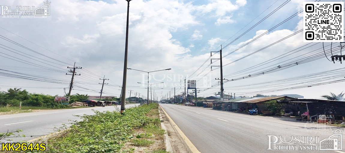 ที่ 21 ไร่ โดดเด่นเห็นง่ายหน้ากว้าง 174 ม. ใช้รถเทเลอร์สะดวก ใกล้เส้นบ้านแพ้วและพระราม 2 เพียง 2.5 ล้าน/ไร่