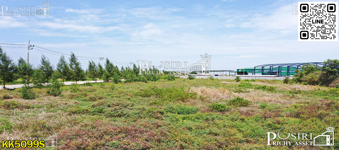 โดดเด่นที่สุดที่เกือบ 5 ไร่ หน้ากว้าง 148 ม. ถมพร้อมสร้างโรงงาน น้ำไฟครบ เทรลเลอร์ลุยสบาย โซนพันท้าย - พระราม 2 KK5099S