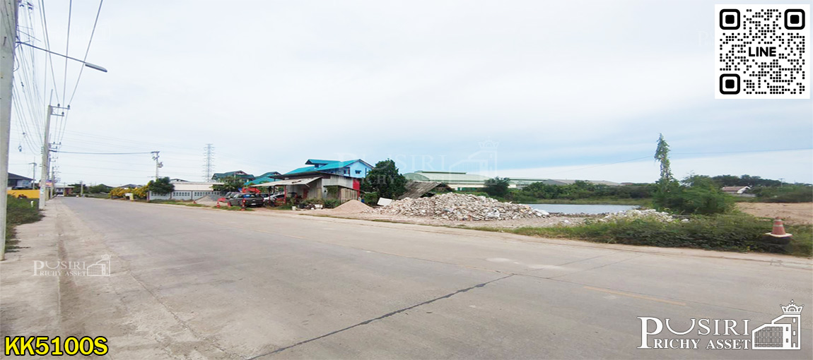 สร้างโรงงานได้หลากหลาย 3,500 ตร.ม. ที่สีชมพู 5 ไร่เศษ หน้ากว้าง 66 ม. ติดถนนคอนกรีต 10 ม. มั่นใจ เทรลเลอร์เข้า - ออกสะดวก เพียง 5 นาที ถนนเอกชัยเเละพระราม 2 KK5100S