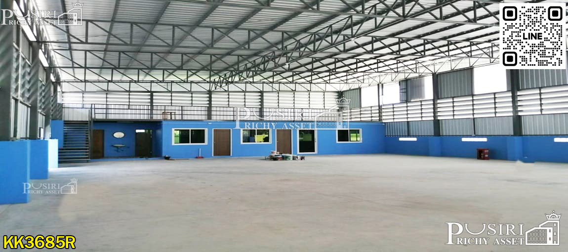 โกดังให้เช่า 420 ตร.ม. ออฟฟิศในตัว เพียง 400 เมตร จากเส้นวัดเจษ-พันท้าย-สาริน แหล่งอำนวยความสะดวกรอบด้าน  KK3685R