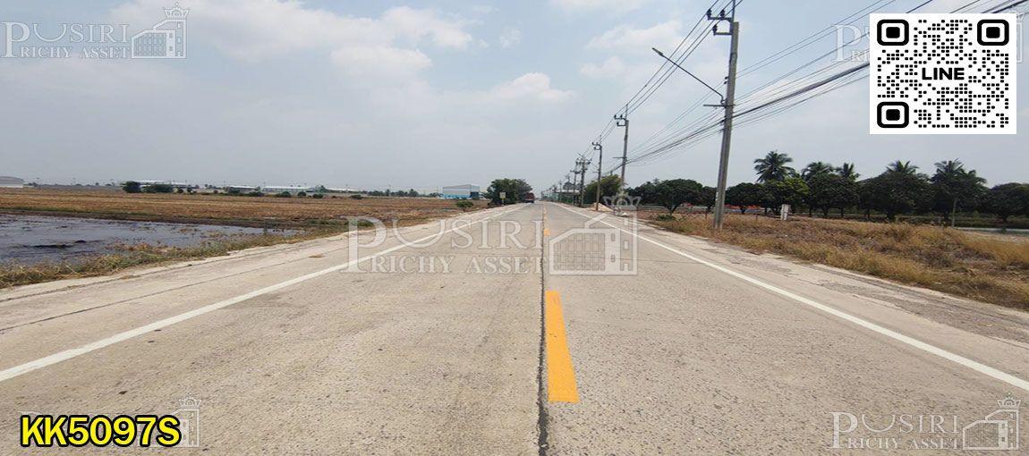 ที่สีม่วง ไทรน้อย นนทบุรี เกือบ 19 ไร่ ใช้เทรลเลอร์ได้สะดวก ครบครันไฟฟ้า 3 เฟส ท่อระบายน้ำ ในราคาสุดคุ้ม  kk5097s