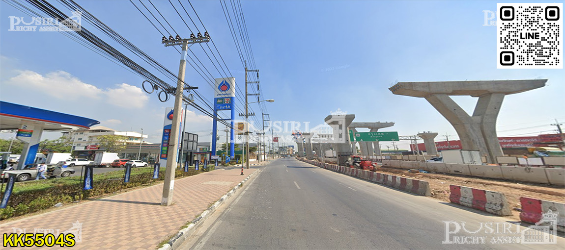 ที่ 5.5 ไร่ หน้ากว้าง 129 ม. ถมพร้อมสูงกว่าถนน เทรลเลอร์เข้าออกสะดวก ใกล้ถนนเอกชัยเเละพระราม 2  