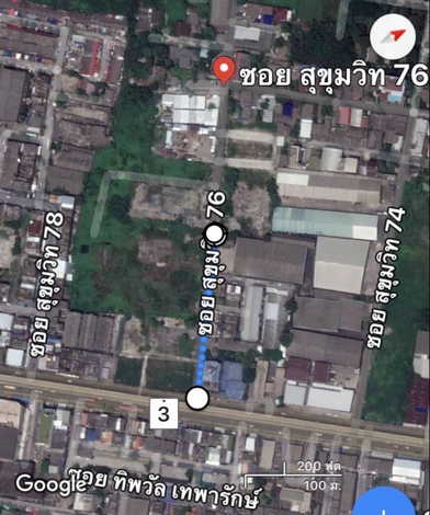 ขายที่ดินเปล่า 4 ไร่  ทำเลดี เดินทางสะดวก ถนนสุขุมวิท 76 แถวสำโรง สมุทรปราการ