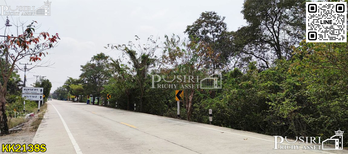 ที่ 18 ไร่ ติดถนนเส้นวัดคลองตัน ที่สวยสี่เหลี่ยม หน้ากว้างติดถนน 100 เมตร ด้านหลังติดคลอง บรรยากาศดี KK2138S