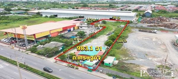 ขายที่สวยถมแล้ว ทำเลสุดปัง ระดับ5ดาว เนื้อที่ 983.1 ตรว. ติด ถ.เศรษฐกิจ ใกล้ ถ. ตัดใหม่ กัลปพฤกษ์ ในราคาคุ้มค่า 