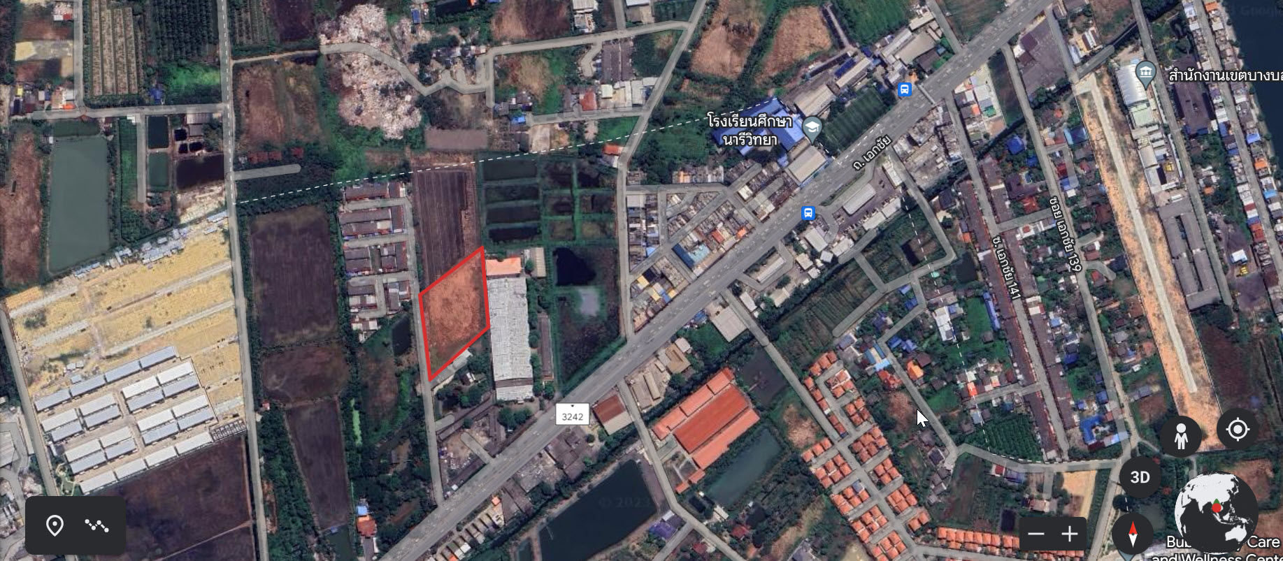 ขายที่ดินเปล่าขนาด 4ไร่ 2งาน 3.6 ตารางวา ใกล้แหล่งชุมชน ตำบลบางน้ำจืด สมุทรสาคร 