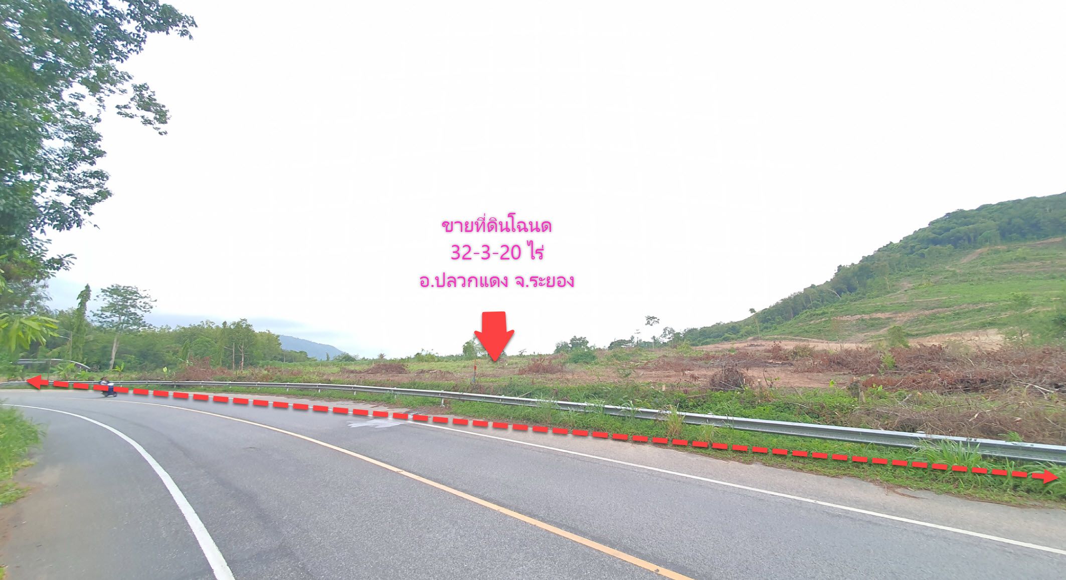 ขายที่ดินสวยติดถนนลาดยาง ปลวกแดง ระยอง ใกล้แยกปากแพรก