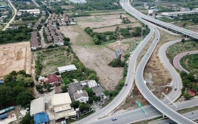 ขายที่ดิน 7 ไร่ ริมถนน สาย345 ใกล้ทางลงถนนราชพฤกษ์ อยู่ติดกันกับร้านหัตถศิลป์ ปากเกร็ด นนทบุรี