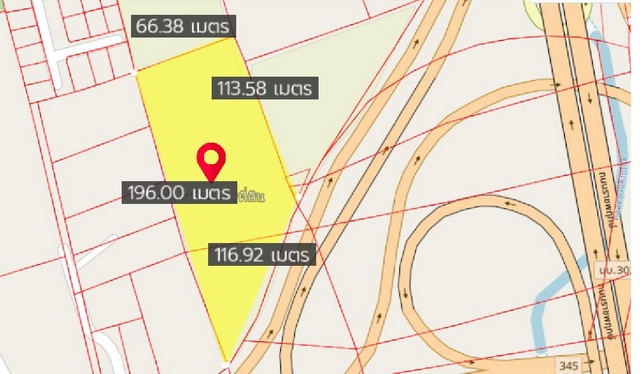 ขายที่ดิน 7 ไร่ ริมถนน สาย345 ใกล้ทางลงถนนราชพฤกษ์ อยู่ติดกันกับร้านหัตถศิลป์ ปากเกร็ด นนทบุรี