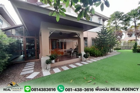 บ้านเดี่ยวสองชั้น ตกแต่งหรู จัดสวนร่มรื่น พื้นที่110ตร.ว เฟอร์ฯ และการต่อเติมครบ100% พร้อมเข้าอยู่