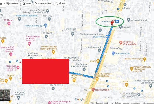 BTS สะพานควาย ให้เช่าอาคารพาณิชย์ 3 ชั้นครึ่ง Hostel ร้านอาหาร ออฟฟิศ ค้าขาย 18 ตรว. 3นอน 2น้ำ 3แอร์ 1จอดรถ